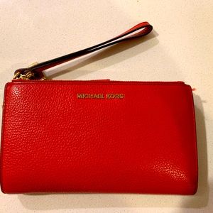Michael Kors Large Leather Wallet with removable wristlet strap